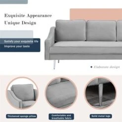 Merax 2 Piece Mordern Velvet Armchair And Sofa Sets - Black -Baxton Acme Shop 7803aecb 3dfe 43c3 8410 c18c5febefe0