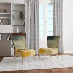 Designart "End Of The Orange Rainbow II" Upholstered Modern Accent Chair - Arm Chair - Arm Chair -Baxton Acme Shop 781f060e 7fe3 4753 b3b1 a8912dd8f34a