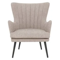 Jenson Accent Chair With Fabric And Grey Legs - Oatmeal -Baxton Acme Shop 783ef172 fc96 4596 a8b4 60c84d0b6ccc
