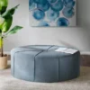 Blue Ferris Oval Ottoman