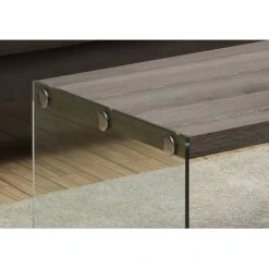 Coffee Table/ Accent/ Cocktail/ Rectangular/ Living Room/ 44"L/ Tempered Glass/ Laminate/ Brown/ Clear/ Contemporary/ Modern -Baxton Acme Shop 798e70d8 1477 4124 82c9 4f29ec6b7b79