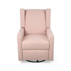 Hounker Contemporary Upholstered Swivel Recliner By Christopher Knight Home - Blush+Black -Baxton Acme Shop 79c83093 b22d 43b5 928f 51503b616a33