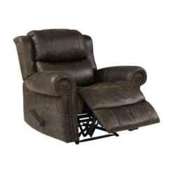 Copper Grove Dilsen Extra Large Rolled Arm Wall Hugger Recliner Chair - Saddle Brown
