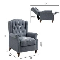 Clihome Push Back Reclining Chair - Grey -Baxton Acme Shop 7a82e5b1 90ed 4c90 a608 fd202d30b187