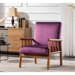 Robbie 25'' Wide Velvet Armchair - Eggplant -Baxton Acme Shop 7b15fbaf f435 4fe0 b208 6e6ea5e26c38