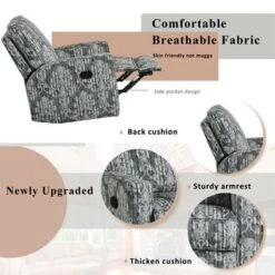 Merax Manual 360 Degree Swivel And Rocking Recliner Chair With Padded Seat - Multi -Baxton Acme Shop 7bf6562b 803b 4fe4 a097 72ba9844308d