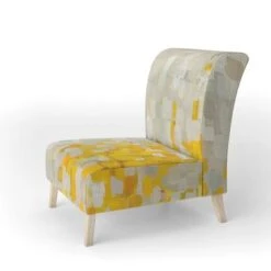 Designart "Glam Yellow Explosion Blocks" Upholstered Modern Accent Chair - Arm Chair - Side Chair -Baxton Acme Shop 7c711fe5 e41a 4879 ab79 d09a1a21b247