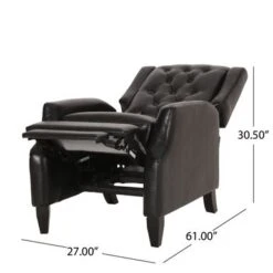 Sadlier Faux Leather Tufted Pushback Recliner By Christopher Knight Home - Dark Brown -Baxton Acme Shop 7d5323a4 46b1 4299 8b4d 923dffe852b0