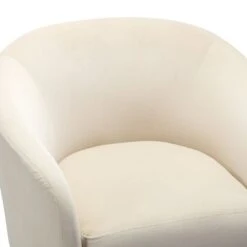 Eleuterio Modern Velvet Curved Swivel Accent Barrel Chair With Metal Base By HULALA HOME - IVORY -Baxton Acme Shop 7df93eb4 c51b 4e3a 84bd 8cfabff3248f