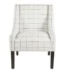 HomePop Modern Swoop Arm Accent Chair - White Windowpane - White -Baxton Acme Shop 7e232e8c 56e5 44be 81b2 713976159644