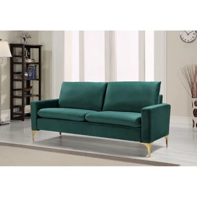 Shumpert 76.8'' Velvet Square Arm Sofa - Yellow 12 Shumpert 76.8'' Velvet Square Arm Sofa - Yellow - Image 10