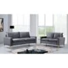 Macus Velvet 2 Piece Living Room Set Sofa And Loveseat - Grey -Baxton Acme Shop 7f308d7f 1d3d 4292 9b30 669f9656a551