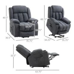 HOMCOM Power Lift Recliner Chair For Elderly Big And Tall With Massage - Grey -Baxton Acme Shop 7f773962 810d 4201 b953 e16ff8967d67