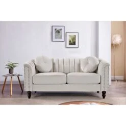 Hills Tufted Back Nailhead 2PCS Living Room Set - Black -Baxton Acme Shop 7f96222e 60be 4924 a5f1 89ba3a8a4024