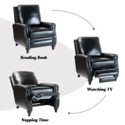 Cigar Mid-century Genuine Leather Recliner With Nailhead Trim By HULALA HOME - CAMEL -Baxton Acme Shop 7fd5e706 4326 4250 b43f 00cb7f751f32