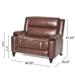 Leet Faux Leather Oversized Pushback Recliner By Christopher Knight Home - Espresso/ Cognac Brown -Baxton Acme Shop 8056b1fa 24a3 4ca6 8d5e 88bba09c803a