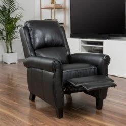 Haddan PU Leather Recliner Club Chair By Christopher Knight Home - Burgundy