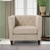 Lisette 33.1'' Velvet Square Arm Chair - Ivory -Baxton Acme Shop 811a3083 57bd 423f af75 a317cb1df65d
