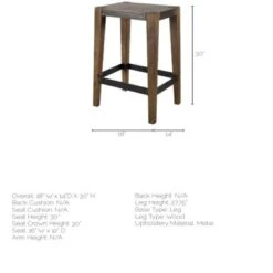 Nell Black Metal Seat & Foot Rest W/Brown Solid Wood Legs Bar Stool - Brown - Medium -Baxton Acme Shop 815b0cee dbc4 4a31 8204 6e123f0aff19