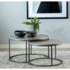 Round 2-piece Nesting Coffee Table Grey And Gunmetal 1 Round 2-piece Nesting Coffee Table Grey And Gunmetal -Baxton Acme Shop 82313606 d794 441f 8f5b 328b160d6f03