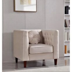 Fancher Kittleson Classic Chesterfield Chair - Dark Blue -Baxton Acme Shop 82906a44 e233 4d5d 97db 994daf8717f2