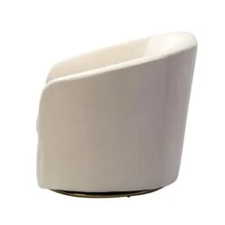 Eleuterio Modern Velvet Curved Swivel Accent Barrel Chair With Metal Base By HULALA HOME - IVORY -Baxton Acme Shop 8290c26e 2b42 49ed 9c3f d73f4598d2d7