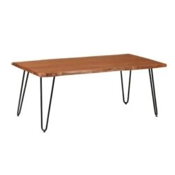 ExBrite Solid Wood Live Edge Coffee Table Top Thick 25MM Metal Legs Hairpin - Wood -Baxton Acme Shop 82cb8942 77e1 4dd2 93ed 71d724d7f94f