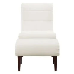 Hawkins Lounger With Ottoman - White Faux Leather -Baxton Acme Shop 82fc2342 b6a8 4abf b095 a1abcdc0e80d