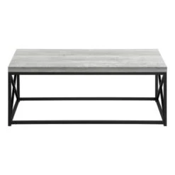 Coffee Table/ Accent/ Cocktail/ Rectangular/ Living Room/ 44"L/ Metal/ Laminate/ Grey/ Black/ Contemporary/ Modern -Baxton Acme Shop 8331ad2a 4c03 47eb 967c 90173e6f08a4