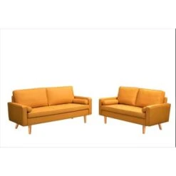 Rumaisa 2 Piece Faux Leather Foam Living Room Set - Dark Ocean Blue -Baxton Acme Shop 83da8b11 5f52 4c00 9583 ec8fe93c4b83