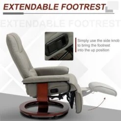 HomCom Faux Leather Adjustable Manual Swivel Base Recliner Chair With Comfortable And Relaxing Footrest - Brown -Baxton Acme Shop 845aeb17 d2aa 4393 b6f6 9d37bcf29713