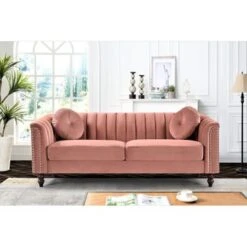 Hills Tufted Back Nailhead 2PCS Living Room Set - Black -Baxton Acme Shop 848a29cb 6f0e 44e9 85c1 796b975d95f2