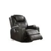 Contemporary Polyurethane Upholstered Metal Rocker Recliner With Swivel, Black - Black -Baxton Acme Shop 848ae9d8 a0b8 4d56 bfc1 ce3d0b6654be