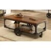 Roy Coffee Table With Casters Rustic Brown -Baxton Acme Shop 854148de d41a 418a b526 9f45dd0d55c9