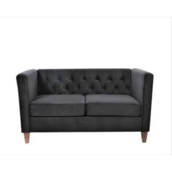 Lisette Velvet 3PCs Living Room Set - Dark Blue -Baxton Acme Shop 854cccf4 3352 494b b8cb 4d62aa5df174