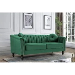Hills Tufted Back Nailhead 75.2" Sofa - Green -Baxton Acme Shop 85c0e96d 785c 4b18 9d47 5e5dc427e664