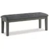 Two-tone Gray Hallanden Large Upholstered Dining Room Bench
