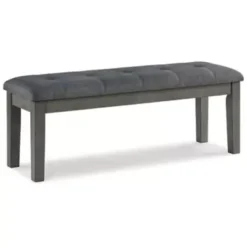 Two-tone Gray Hallanden Large Upholstered Dining Room Bench