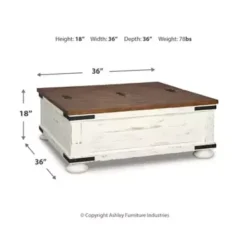 White/Brown Wystfield Cocktail Table With Storage -Baxton Acme Shop 864c496c 0995 4b1a 9e80 3dd7d7b00e1c