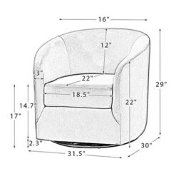 Eleuterio Modern Velvet Curved Swivel Accent Barrel Chair With Metal Base By HULALA HOME - IVORY -Baxton Acme Shop 870f7963 3e31 4857 8c7e a24126ce8e54