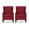 Wescott Contemporary Recliners (Set Of 2) By Christopher Knight Home - Deep Red + Dark Brown