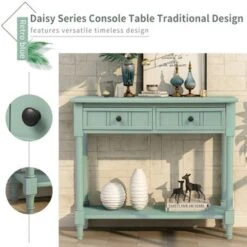 Daisy Series Console Table Traditional Design With Two Drawers And Bottom Shelf Acacia Mangium - Espresso -Baxton Acme Shop 88231cf1 a2a8 400f a5d7 063a6edd44c0