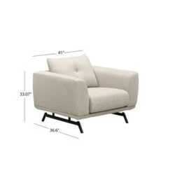 Abbyson Whitney Fabric Chair With Metal Legs - Cream -Baxton Acme Shop 88520cad b6be 42ed 9a92 9e3090a89862