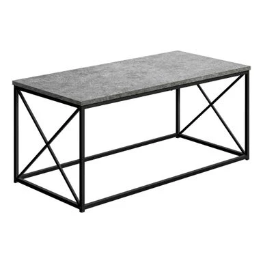 Coffee Table/ Accent/ Cocktail/ Rectangular/ Living Room/ 40"L/ Metal/ Laminate/ Grey/ Black/ Contemporary/ Modern 4 Coffee Table/ Accent/ Cocktail/ Rectangular/ Living Room/ 40"L/ Metal/ Laminate/ Grey/ Black/ Contemporary/ Modern - Image 2