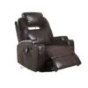 PU Upholstered Rocker Recliner With Swivel - Brown -Baxton Acme Shop 88f9ffb5 af2e 44e7 923a 080263a3a1bd