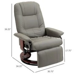HomCom Faux Leather Adjustable Manual Swivel Base Recliner Chair With Comfortable And Relaxing Footrest - Brown -Baxton Acme Shop 89c1158a 35ff 4f9d 9e70 b849c096a76a