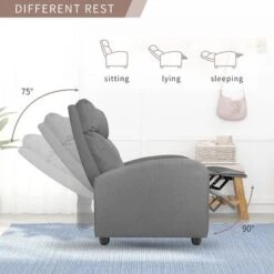 Fabric Recliner Chair Massage Recliner Sofa Chair Adjustable Reclining Chairs Home Theater Single Modern - Brown -Baxton Acme Shop 8b65d9ff 1cd1 47b9 8943 70d11cc56f5e