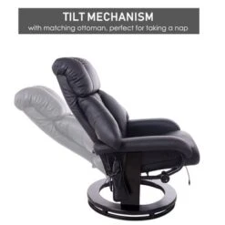 HOMCOM Recliner With Ottoman Footrest, Recliner Chair With Vibration Massage, Faux Leather And Swivel Wood Base For Living Room - Beige -Baxton Acme Shop 8b8f447d a186 49f6 a5e5 17732bff7fc6