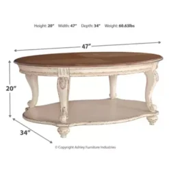 White/Brown Realyn Oval Cocktail Table -Baxton Acme Shop 8c0e85f9 5233 49fd 821b 1d13dc61fb77