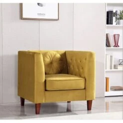 Fancher Kittleson Classic Chesterfield Chair - Green -Baxton Acme Shop 8c46129a 7637 4a7d 864e 1bd17cb6351c